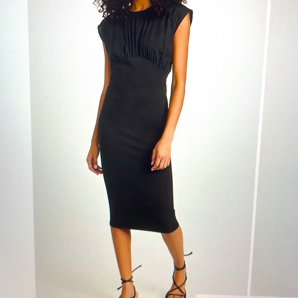 ATM Anthony Thomas Melillo mixed media Pima cotton dress sz M